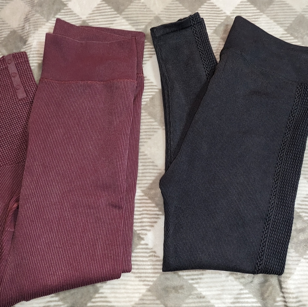 2 Pairs Ribbed Aerie Leggings